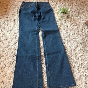 Stylish ellemenno beautiful solid Y2K, dark denim Dark Blue Flare Jeans blue fla